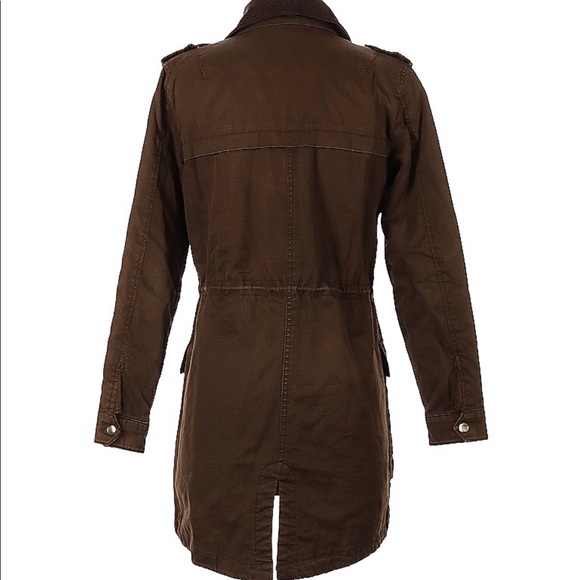 ZARA Brown Canvas Utility full zip Jacket XS - Picture 2 of 7